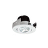 Nora Lighting 2" Iolite LED Round Adjustable Gimbal, 10-Degree Optic, 850Lm / 12W, 2700K, Matte Powder White Finish