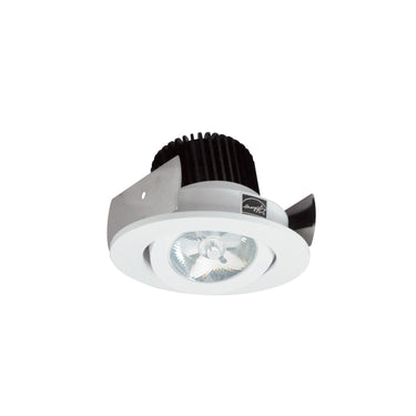 Nora Lighting 2" Iolite LED Round Adjustable Gimbal, 10-Degree Optic, 850Lm / 12W, 2700K, Matte Powder White Finish