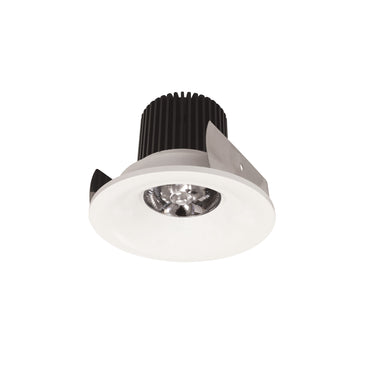 Nora Lighting 2" Iolite LED Round Bullnose, 10-Degree Optic, 850Lm / 12W, 3000K, White Finish