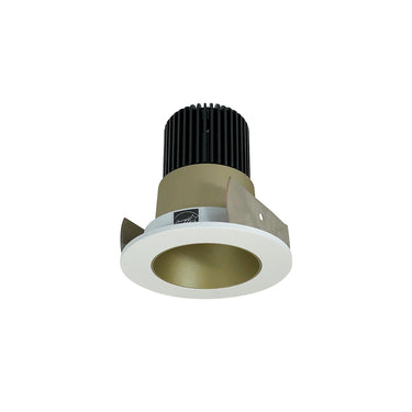 Nora Lighting 2" Iolite LED Round Reflector, 1000Lm / 14W, 5000K, Champagne Haze Reflector / Matte Powder White Flange