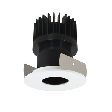Nora Lighting 2" Iolite LED Round Pinhole, 1500Lm/2000Lm/2500Lm Varies By Housing, 5000K, Black Pinhole / Matte Powder White Flange