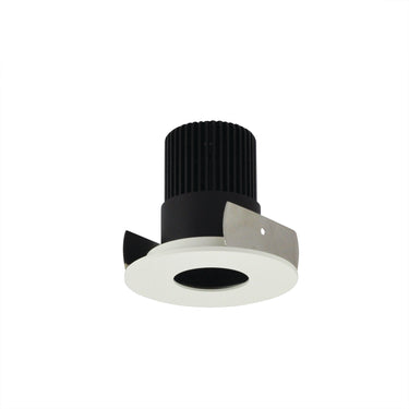 Nora Lighting 2" Iolite LED Round Pinhole, 1000Lm / 14W, 3500K, Black Pinhole / Matte Powder White Flange