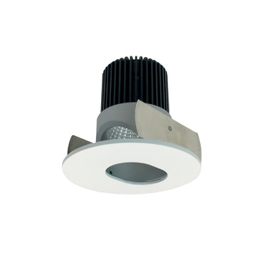 Nora Lighting 2" Iolite LED Round Adjustable Slot Aperture, 1000Lm / 14W, 5000K, Haze Slot Aperture / Matte Powder White Flange