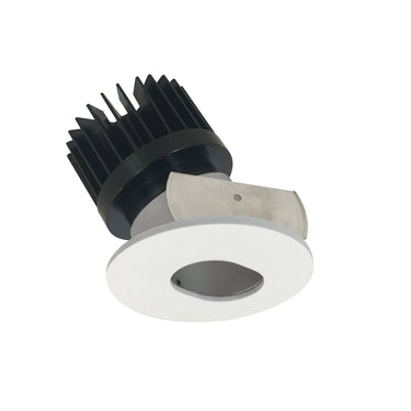 Nora Lighting 2" Iolite LED Round Adjustable Slot Aperture, 1500Lm/2000Lm/2500Lm Varies By Housing, 3000K, Haze Slot Aperture / Matte Powder White Flange