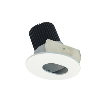 Nora Lighting 2" Iolite LED Round Adjustable Slot Aperture, 1000Lm / 14W, 3000K, Matte Powder White Slot Aperture / Matte Powder White Flange