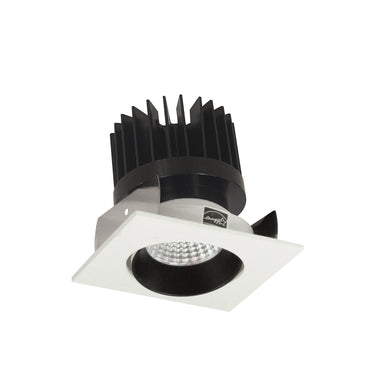 Nora Lighting 2" Iolite LED Square Adjustable Cone Reflector, 1500Lm/2000Lm/2500Lm Varies By Housing, 4000K, Black Reflector / White Flange