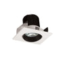 Nora Lighting 2" Iolite LED Square Adjustable Cone Reflector, 10-Degree Optic, 800Lm / 12W, 4000K, Black Reflector / White Flange