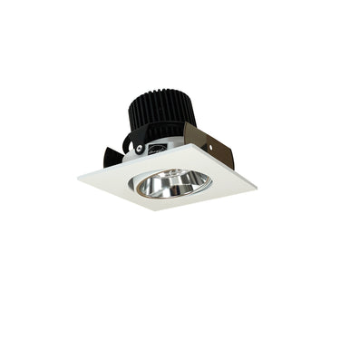 Nora Lighting 2" Iolite LED Square Adjustable Cone Reflector, 1000Lm / 14W, 2700K, Specular Clear Reflector / Matte Powder White Flange