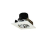Nora Lighting 2" Iolite LED Square Adjustable Cone Reflector, 10-Degree Optic, 800Lm / 12W, 2700K, Matte Powder White Reflector / Matte Powder White Flange