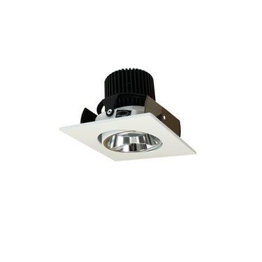 Nora Lighting 2" Iolite LED Square Adjustable Cone Reflector, 10-Degree Optic, 800Lm / 12W, 4000K, Specular Clear Reflector / Matte Powder White Flange