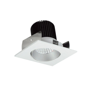Nora Lighting 2" Iolite LED Square Adjustable Cone Reflector, 1000Lm / 14W, 3000K, Haze Reflector / Matte Powder White Flange