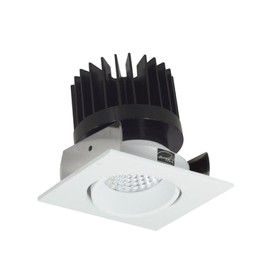 Nora Lighting 2" Iolite LED Square Adjustable Cone Reflector, 1500Lm/2000Lm/2500Lm Varies By Housing, 4000K, Matte Powder White Reflector / Matte Powder White Flange