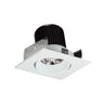 Nora Lighting 2" Iolite LED Square Adjustable Cone Reflector, 10-Degree Optic, 800Lm / 12W, 2700K, White Reflector / White Flange