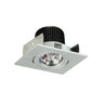 Nora Lighting 2" Iolite LED Square Adjustable Gimbal, 10-Degree Optic, 850Lm / 12W, 2700K, Natural Metal Finish