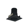 Nora Lighting 2" Iolite LED Square Reflector With Round Aperture, 1000Lm / 14W, 3500K, Black Reflector / Black Flange