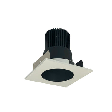 Nora Lighting 2" Iolite LED Square Reflector With Round Aperture, 10-Degree Optic, 800Lm / 12W, 3000K, Black Reflector / White Flange