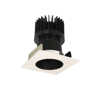 Nora Lighting 2" Iolite LED Square Reflector With Round Aperture, 1500Lm/2000Lm/2500Lm Varies By Housing, 4000K, Black Reflector / White Flange