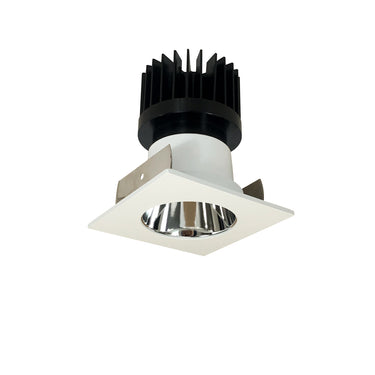Nora Lighting 2" Iolite LED Square Reflector With Round Aperture, 1500Lm/2000Lm/2500Lm Varies By Housing, 4000K, Specular Clear Reflector / Matte Powder White Flange
