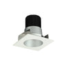 Nora Lighting 2" Iolite LED Square Reflector With Round Aperture, 800Lm / 14W, 5000K, Haze Reflector / White Flange