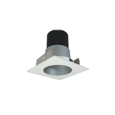 Nora Lighting 2" Iolite LED Square Reflector With Round Aperture, 1000Lm / 14W, 3000K, Haze Reflector / Matte Powder White Flange