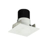 Nora Lighting 2" Iolite LED Square Reflector With Round Aperture, 1000Lm / 14W, 3000K, Matte Powder White Reflector / Matte Powder White Flange