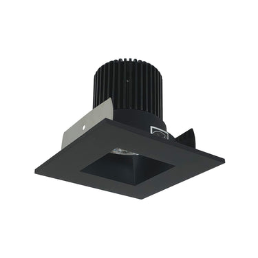 Nora Lighting 2" Iolite LED Square Reflector With Square Aperture, 10-Degree Optic, 800Lm / 12W, 3000K, Black Reflector / Black Flange