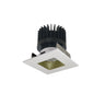 Nora Lighting 2" Iolite LED Square Reflector With Square Aperture, 1500Lm/2000Lm/2500Lm Varies By Housing, 3000K, Champagne Haze Reflector / Matte Powder White Flange
