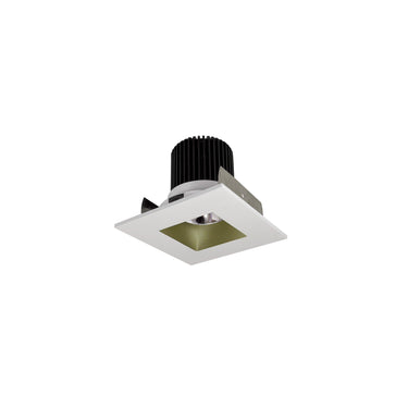 Nora Lighting 2" Iolite LED Square Reflector With Square Aperture, 10-Degree Optic, 800Lm / 12W, 4000K, Champagne Haze Reflector / Matte Powder White Flange