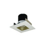 Nora Lighting 2" Iolite LED Square Reflector With Square Aperture, 1000Lm / 14W, 3500K, Champagne Haze Reflector / Matte Powder White Flange