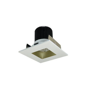Nora Lighting 2" Iolite LED Square Reflector With Square Aperture, 800Lm / 14W, 5000K, Champagne Haze Reflector / Matte Powder White Flange