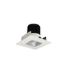Nora Lighting 2" Iolite LED Square Reflector With Square Aperture, 1000Lm / 14W, 3000K, Haze Reflector / Matte Powder White Flange