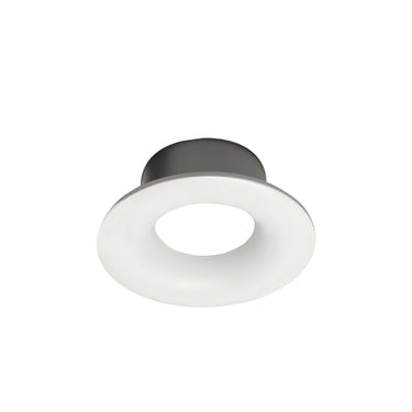 Nora Lighting 1" Iolite Can-Less Round Bullnose Trim, White Finish