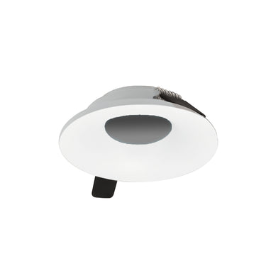 Nora Lighting 2" Iolite Can-Less Round Bullnose Trim, Matte Powder White Finish