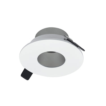 Nora Lighting 2" Iolite Can-Less Round Pinhole Trim, Haze Pinhole / Matte Powder White Flange