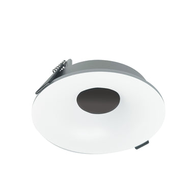 Nora Lighting 4" Iolite Can-Less Round Bullnose Trim, Matte Powder White Finish