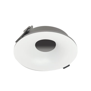 Nora Lighting 4" Iolite Can-Less Round Bullnose Trim, White Finish