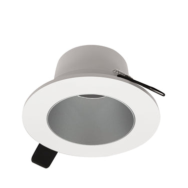 Nora Lighting 4" Iolite Can-Less Round Downlight Trim, Haze Reflector / White Flange