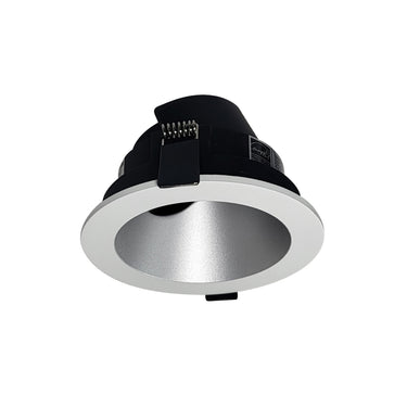 Nora Lighting 4" Iolite Can-Less Adjustable Slot Trim, Haze Reflector / Matte Powder White Flange