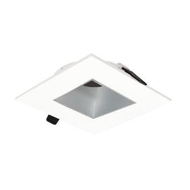 Nora Lighting 4" Iolite Can-Less Square Downlight Trim, Haze Reflector / White Flange