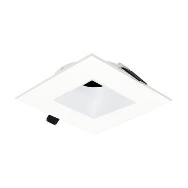 Nora Lighting 4" Iolite Can-Less Square Downlight Trim, Matte Powder White Finish