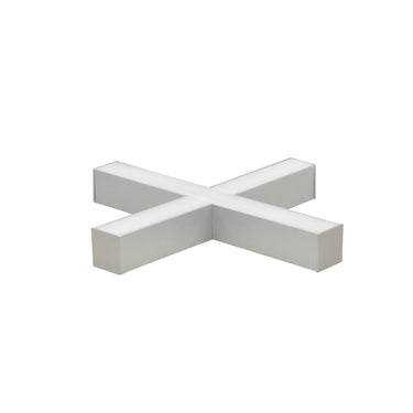 3000K – Nora "X" Shaped L-Line LED Direct Linear with Dedicated CCT, 5200lm, Aluminum Finish product photo