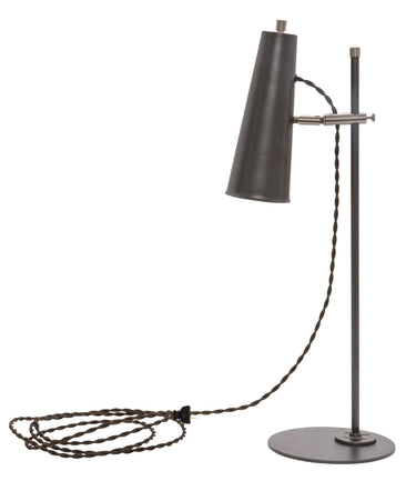 House of Troy Norton Adjustable LED Table Lamps in Granite with Satin Nickel Accents