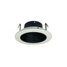 Black / White Metal Ring – Nora 4" Black Stepped Metal Baffle Trim with White Metal Ring product photo