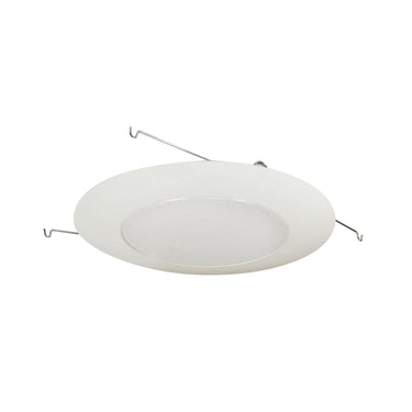 Nora 6" Albalite Shower Lens with Metal Trim, White product photo