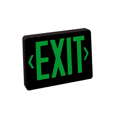 Black Green – Nora Thermoplastic LED Exit Sign, Battery Backup, AC product photo