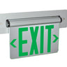 Aluminum Double Face, Mirrored Acrylic Green – Nora Recessed Adjustable LED Edge-Lit Exit Sign, AC Only, 6" Letters product photo