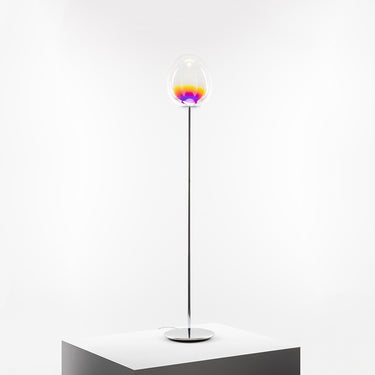 Stellar Nebula 30 floor lamp by Artemide with hand-blown dichroic glass shade and dimmable LED light for modern interiors