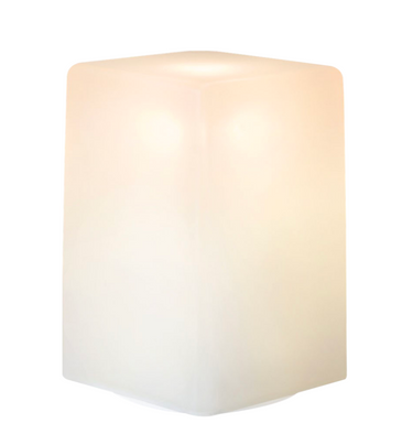 Decorative Gem Round Resin cordless lamp sitting on a white stone countertop in a modern residential kitchen