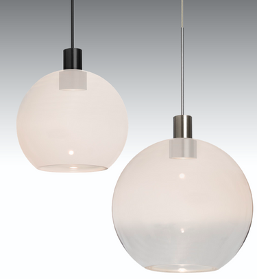 Milky white and glass mini pendant light for residential and hospitality interiors