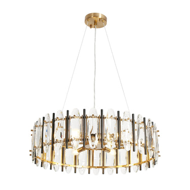 Modern Crystal Chandelier with Oval Crystals - Noctiflorous Collection